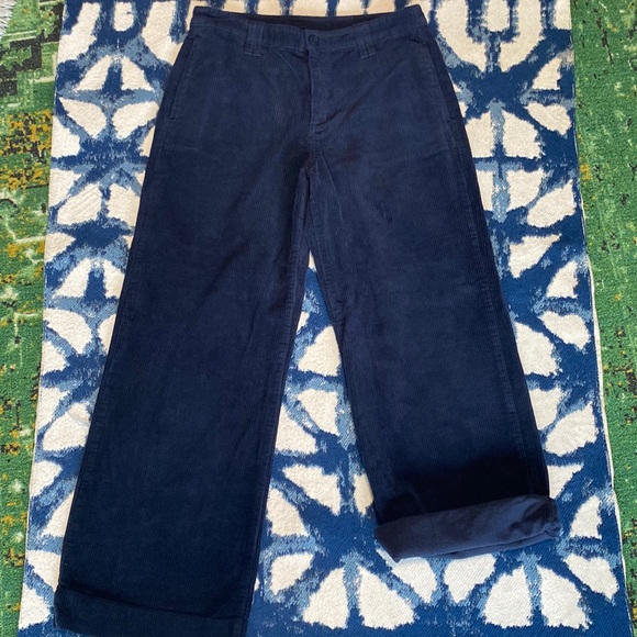 a.n.a Pants - a.n.a. Size 12 navy blue wide leg corduroy pants with pockets